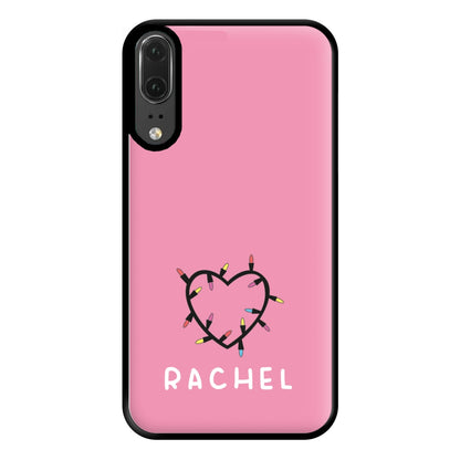 Heart Shaped Fairy Lights - Personalised Stranger Phone Case for Huawei P20