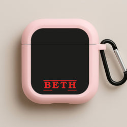 Title - Personalised Stranger Pink AirPods Case
