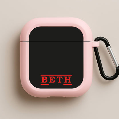 Title - Personalised Stranger Pink AirPods Case