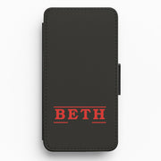 Title - Personalised Stranger Flip / Wallet Phone Case 1