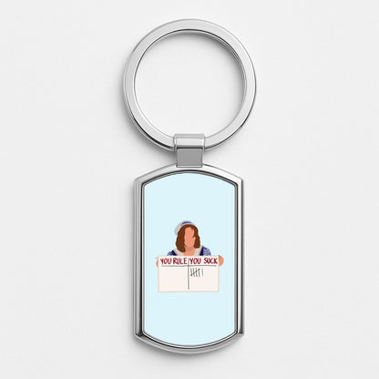 You Suck Tally Silver Keyring