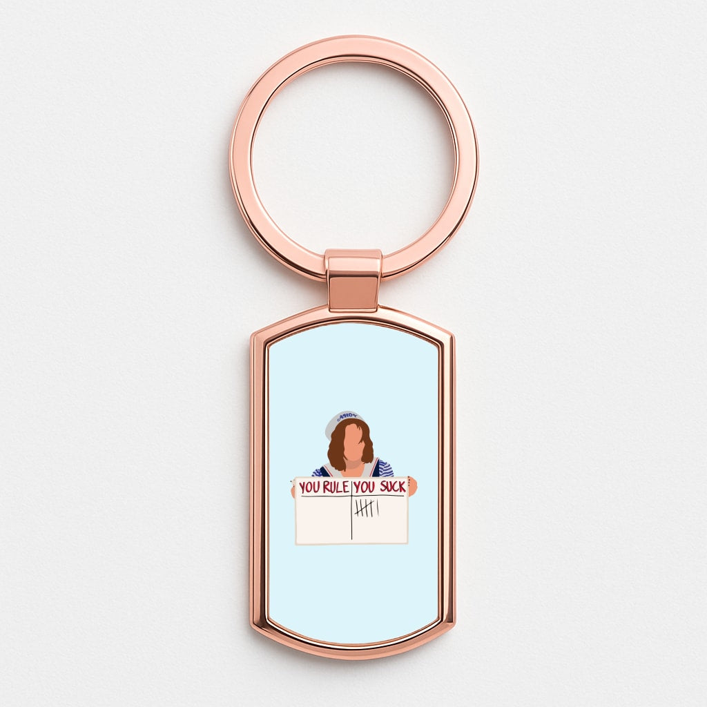 You Suck Tally Rose Gold Keyring