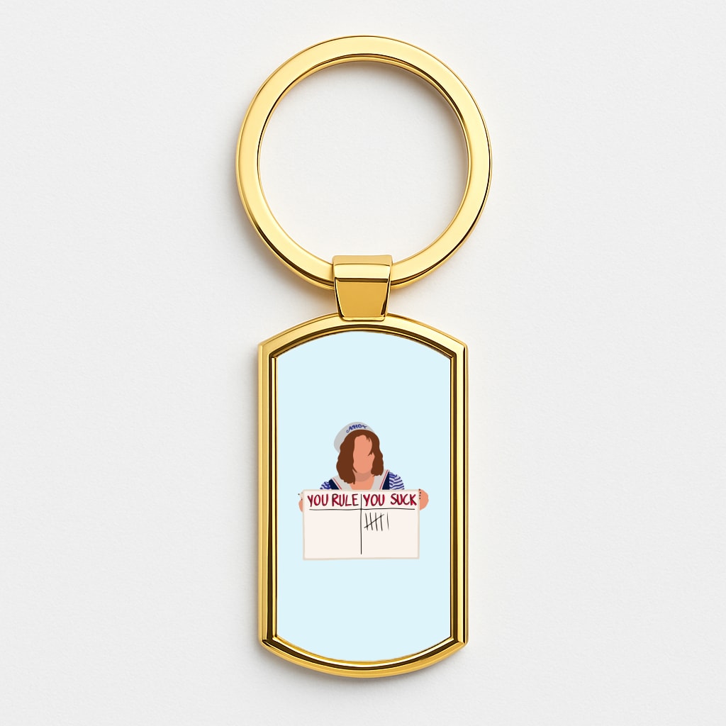 You Suck Tally Gold Keyring