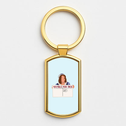 You Suck Tally Gold Keyring