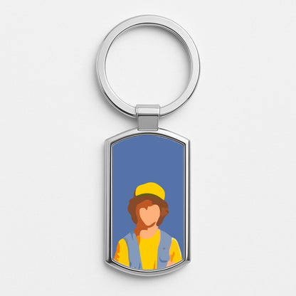 Faceless Dustin - Stranger Things Silver Keyring