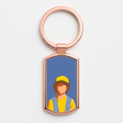 Faceless Dustin - Stranger Things Rose Gold Keyring