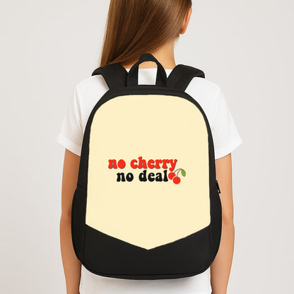 No Cherry No Deal Large School Bag