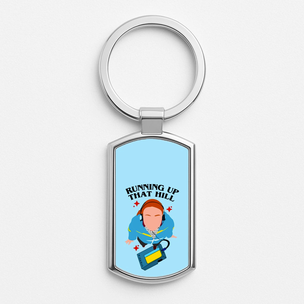 Running Up That Hill Silver Keyring