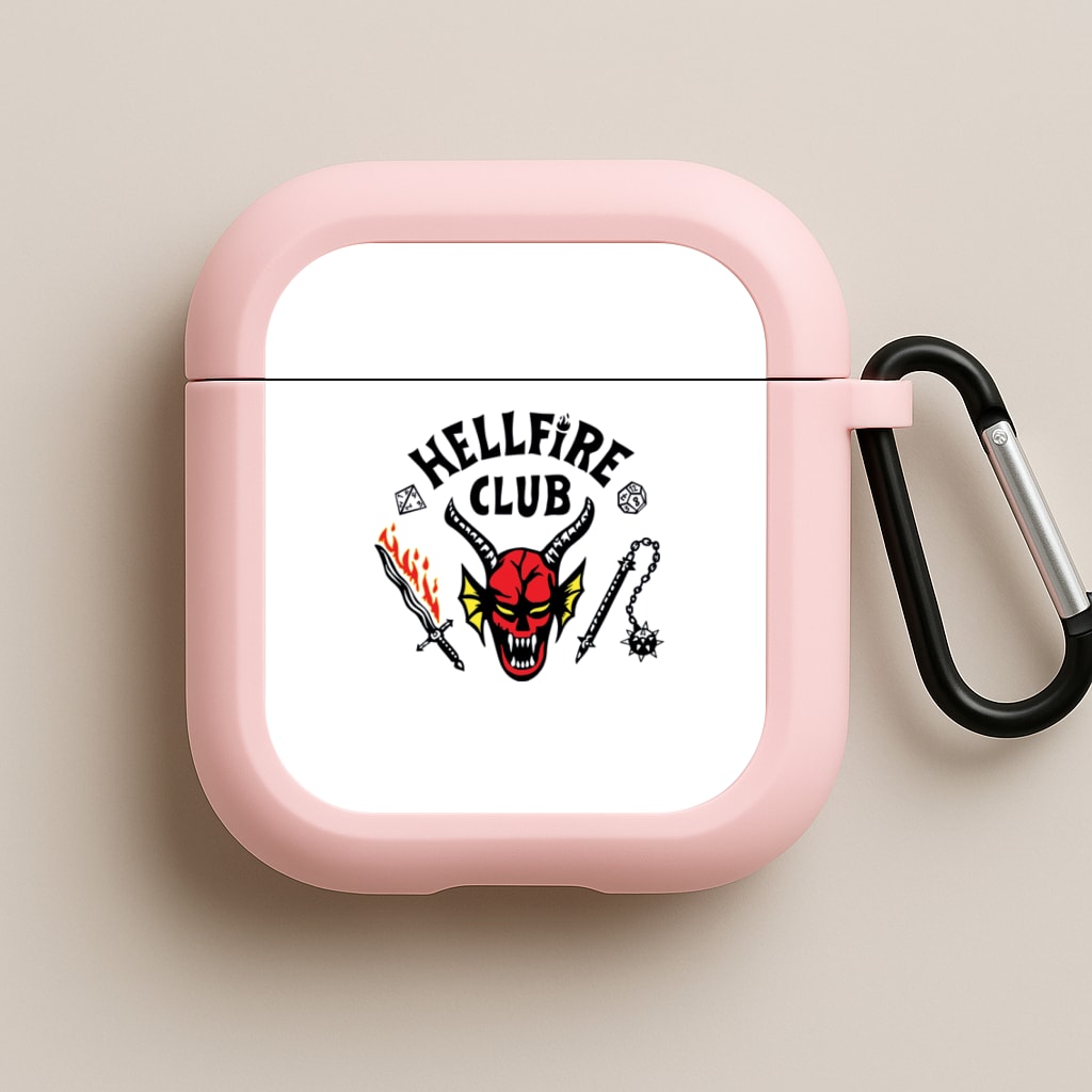 Hellfire Logo - White Pink AirPods Case