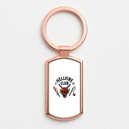 Hellfire Logo - White Rose Gold Keyring