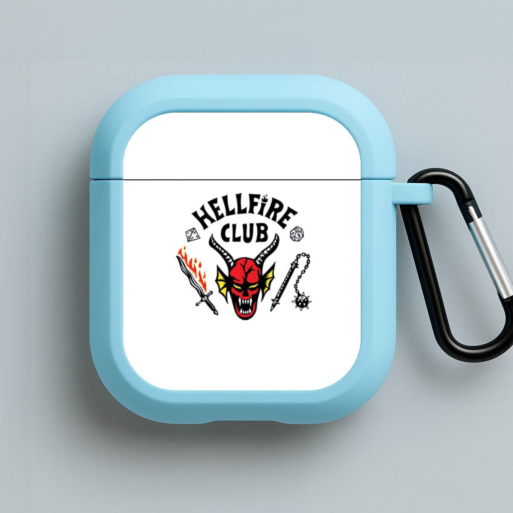 Hellfire Logo - White Blue AirPods Case