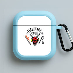 Hellfire Logo - White Blue AirPods Case