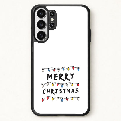 Merry Christmas String Lights Phone Case for Galaxy S26 Ultra