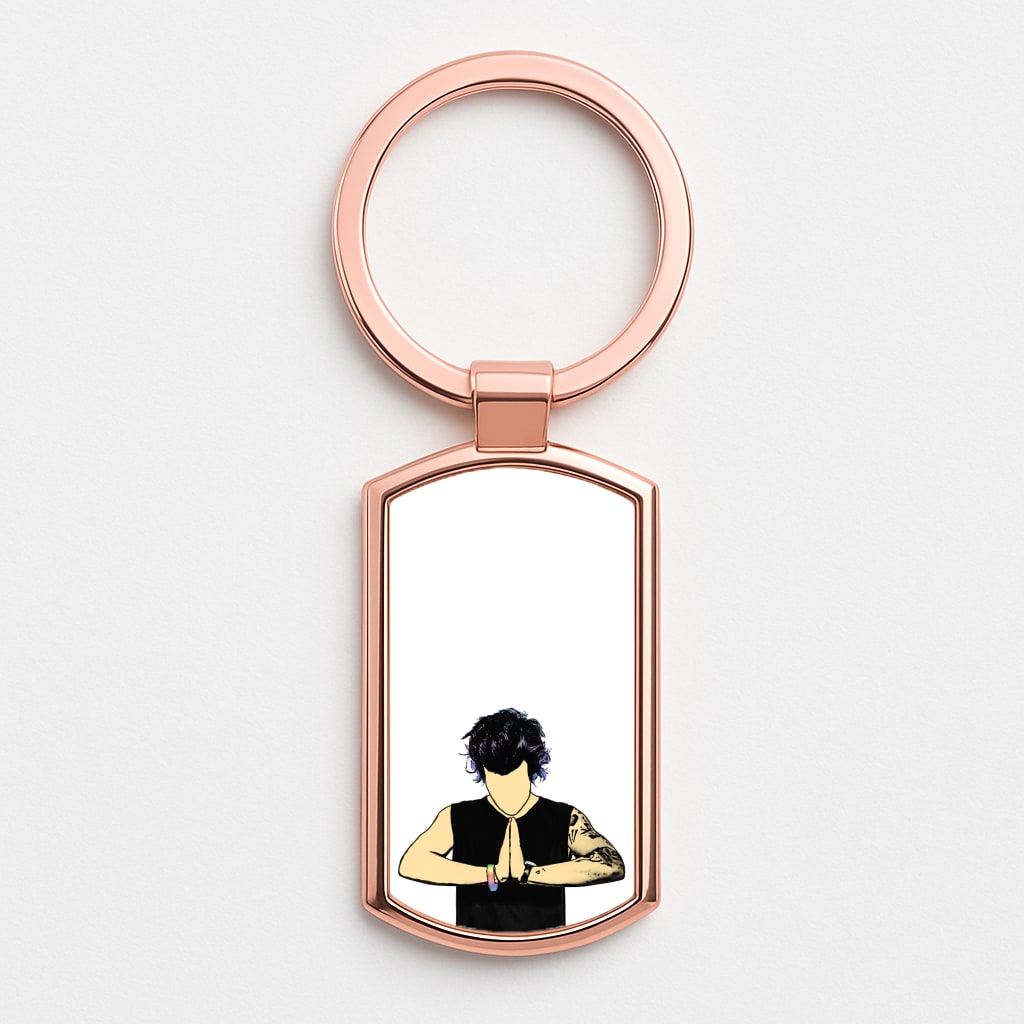 Harry Cartoon Rose Gold Keyring