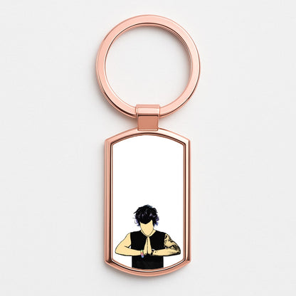 Harry Cartoon Rose Gold Keyring