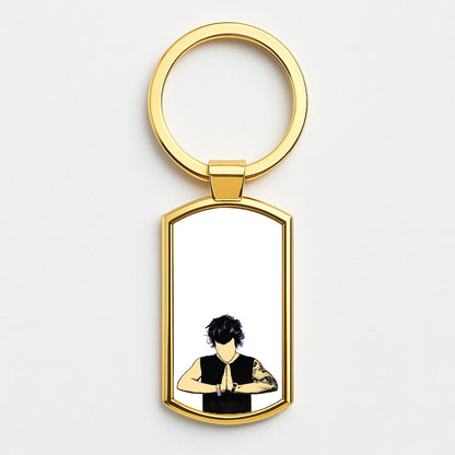 Harry Cartoon Gold Keyring