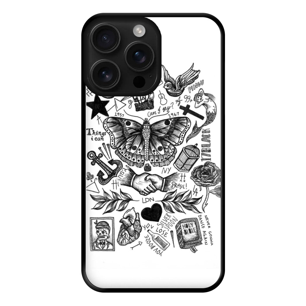 Harry Tattoos Phone Case for iPhone 16 Pro Max