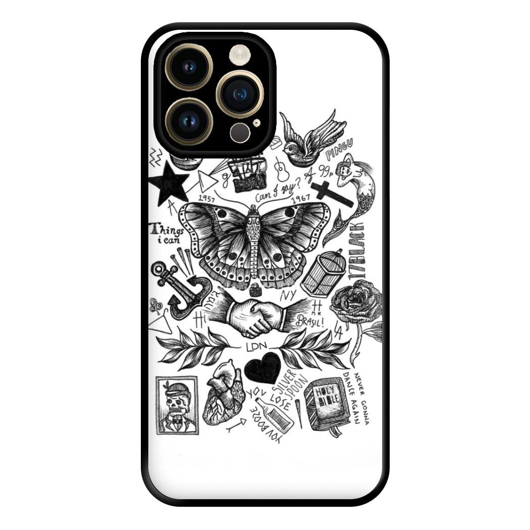 Harry Tattoos Phone Case for iPhone 14 Pro Max