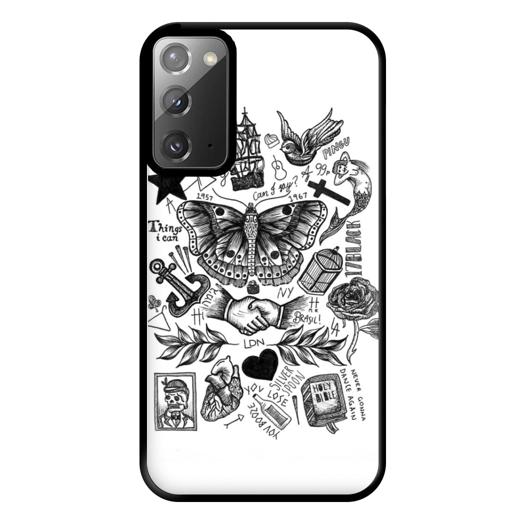 Harry Tattoos Phone Case for Galaxy Note 20 Ultra