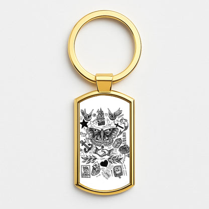 Harry Tattoos Gold Keyring