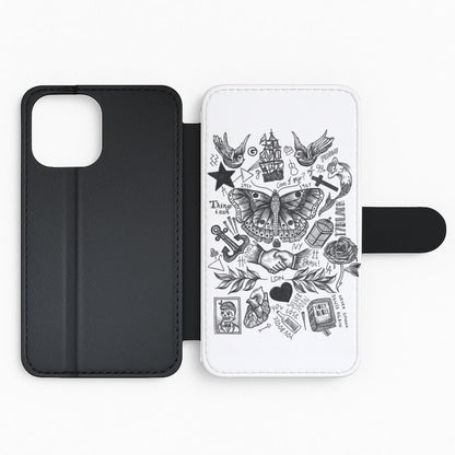 Harry Tattoos Flip Phone Case