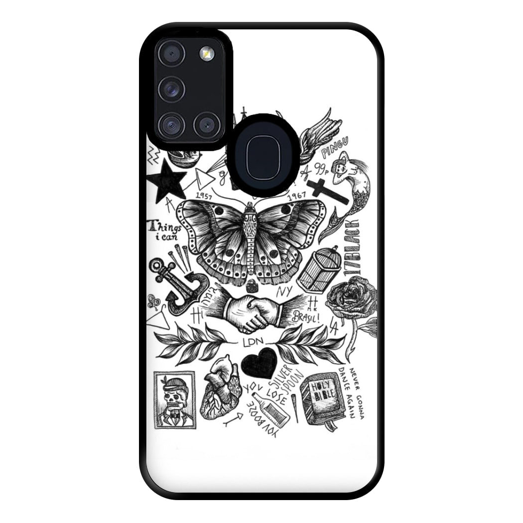 Harry Tattoos Phone Case for Galaxy A21s