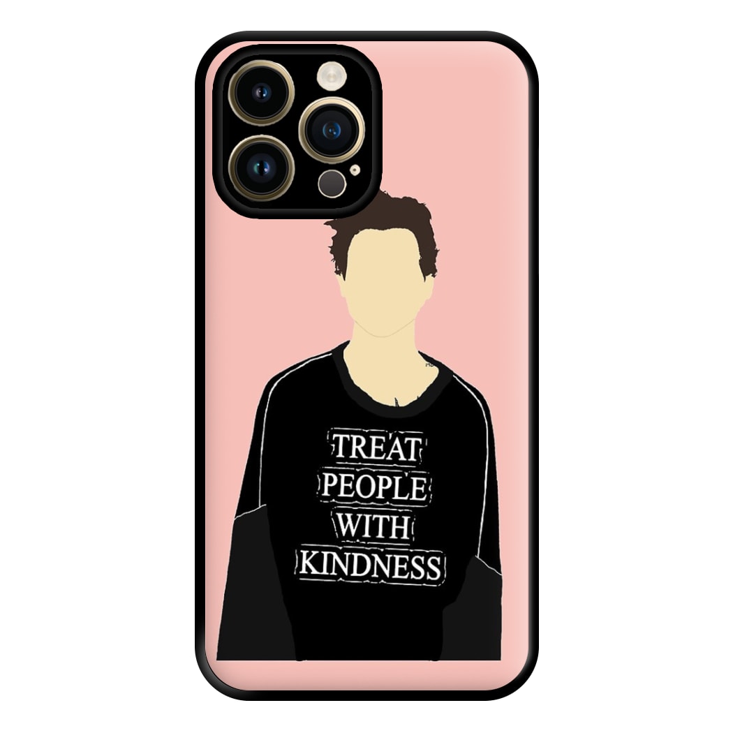 Pink Harry Faceless Cartoon Phone Case for iPhone 14 Pro Max