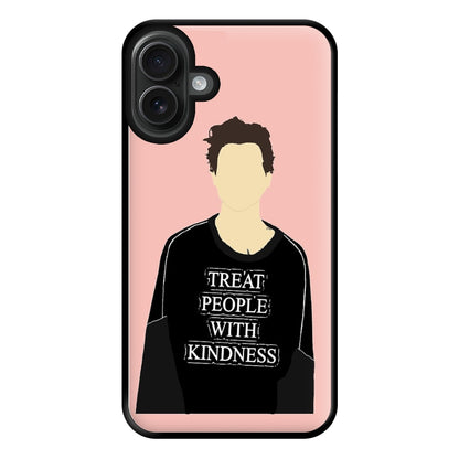 Pink Harry Faceless Cartoon Phone Case for iPhone 16 Plus