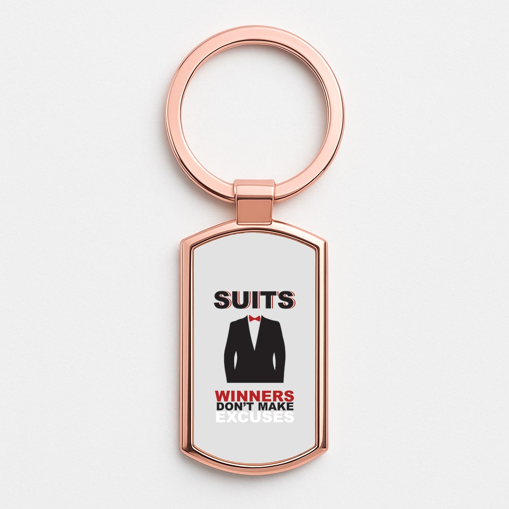 Winners Don't Make Excuses Rose Gold Keyring