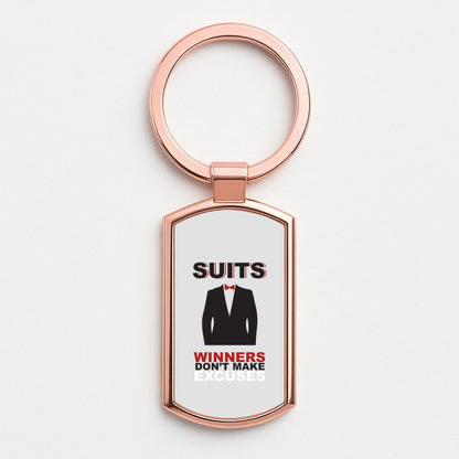 Winners Don't Make Excuses Rose Gold Keyring