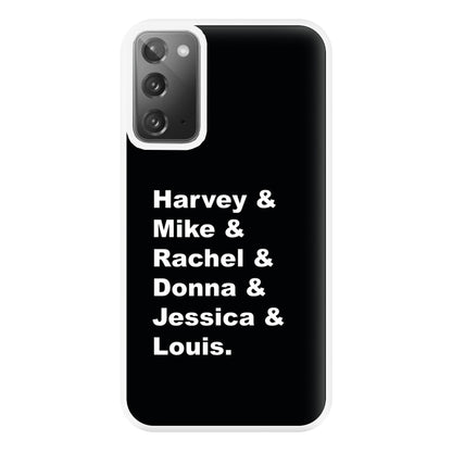 Character Names Phone Case for Galaxy Note 20 Ultra