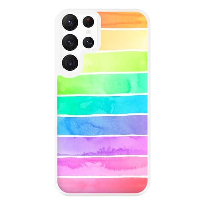 Summer Rainbow Stripes Phone Case for Galaxy S22 Ultra