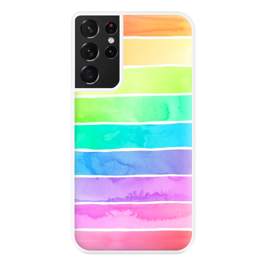 Summer Rainbow Stripes Phone Case for Galaxy S21 Ultra