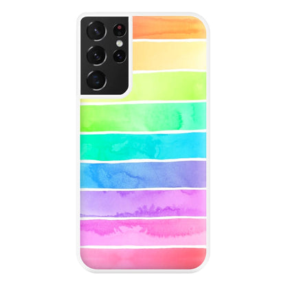 Summer Rainbow Stripes Phone Case for Galaxy S21 Ultra