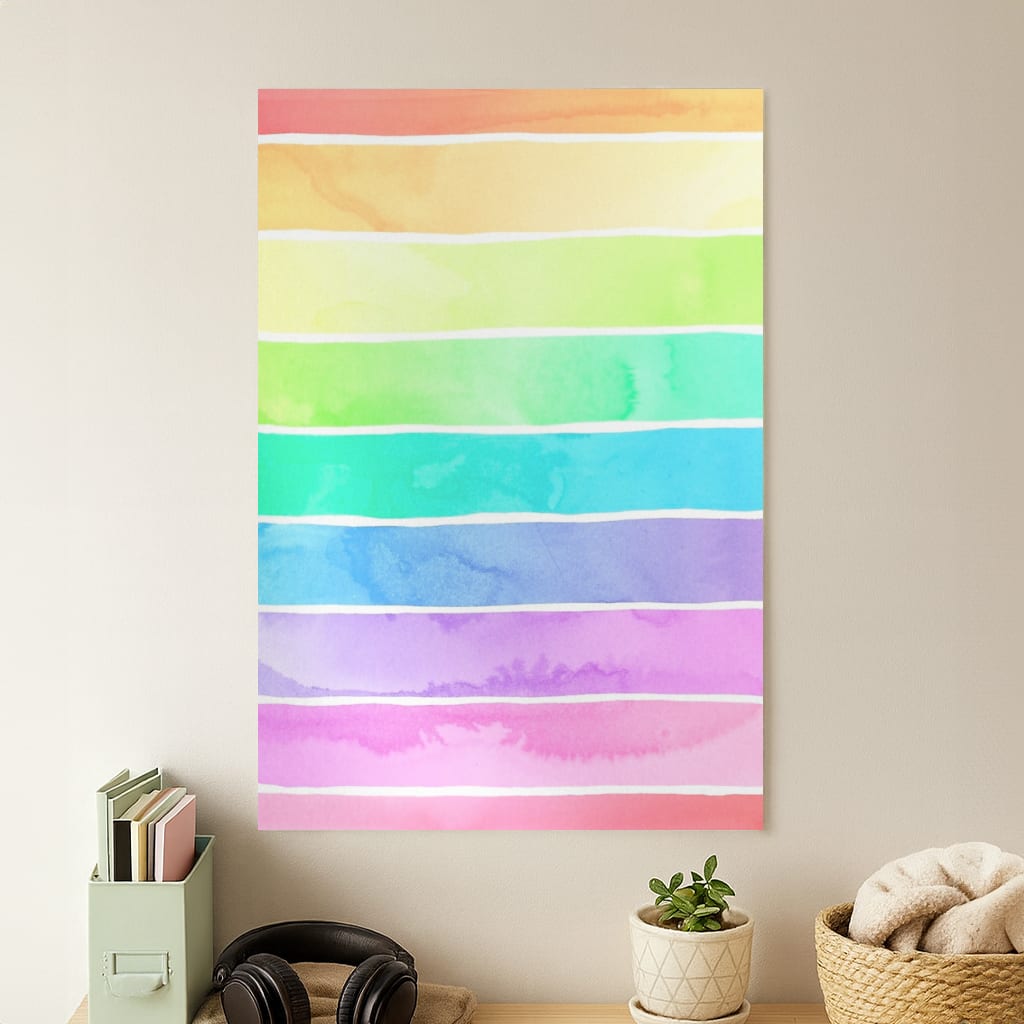 Summer Rainbow Stripes Poster