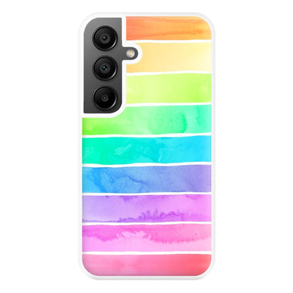 Summer Rainbow Stripes Phone Case for Galaxy A55