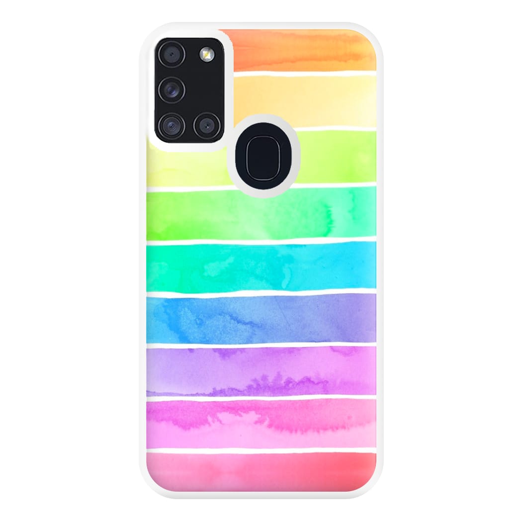 Summer Rainbow Stripes Phone Case for Galaxy A21s