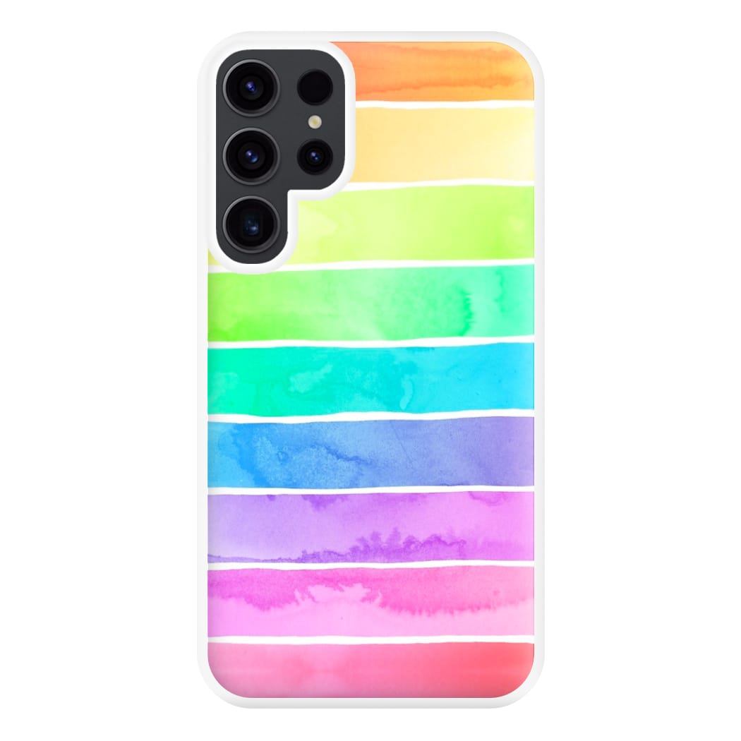 Summer Rainbow Stripes Phone Case for Galaxy S23 Ultra