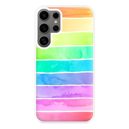 Summer Rainbow Stripes Phone Case for Galaxy S24 Ultra