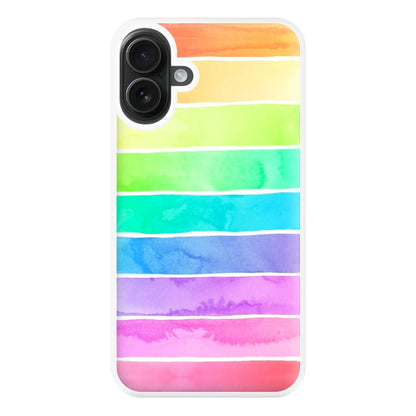 Summer Rainbow Stripes Phone Case for iPhone 16 Plus