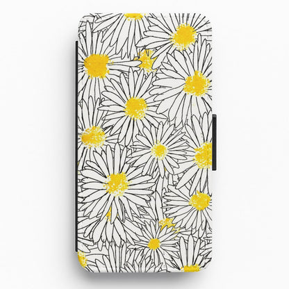 Cute Daisy Pattern Flip Wallet Phone Case