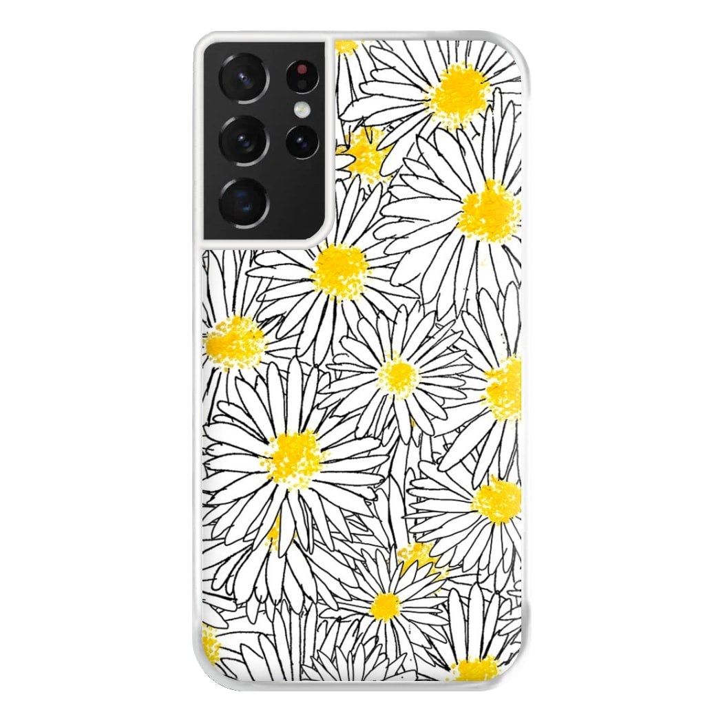 Cute Daisy Pattern Phone Case for Galaxy S21 Ultra