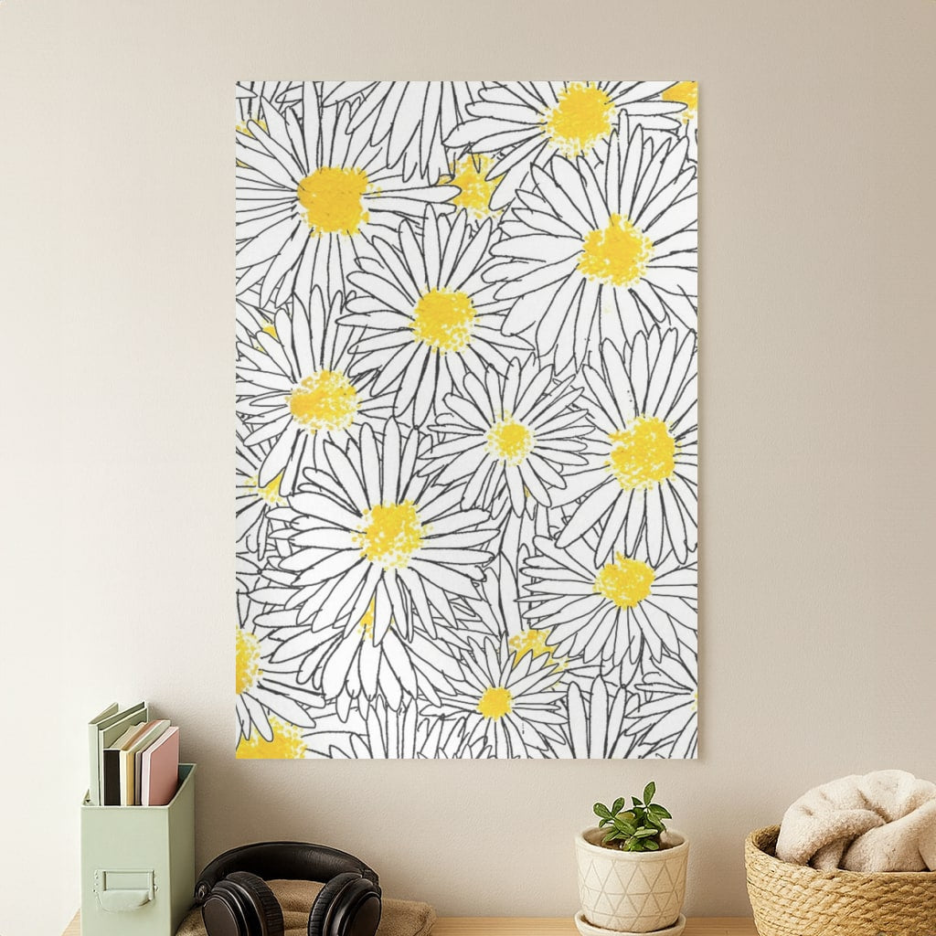Cute Daisy Pattern Poster