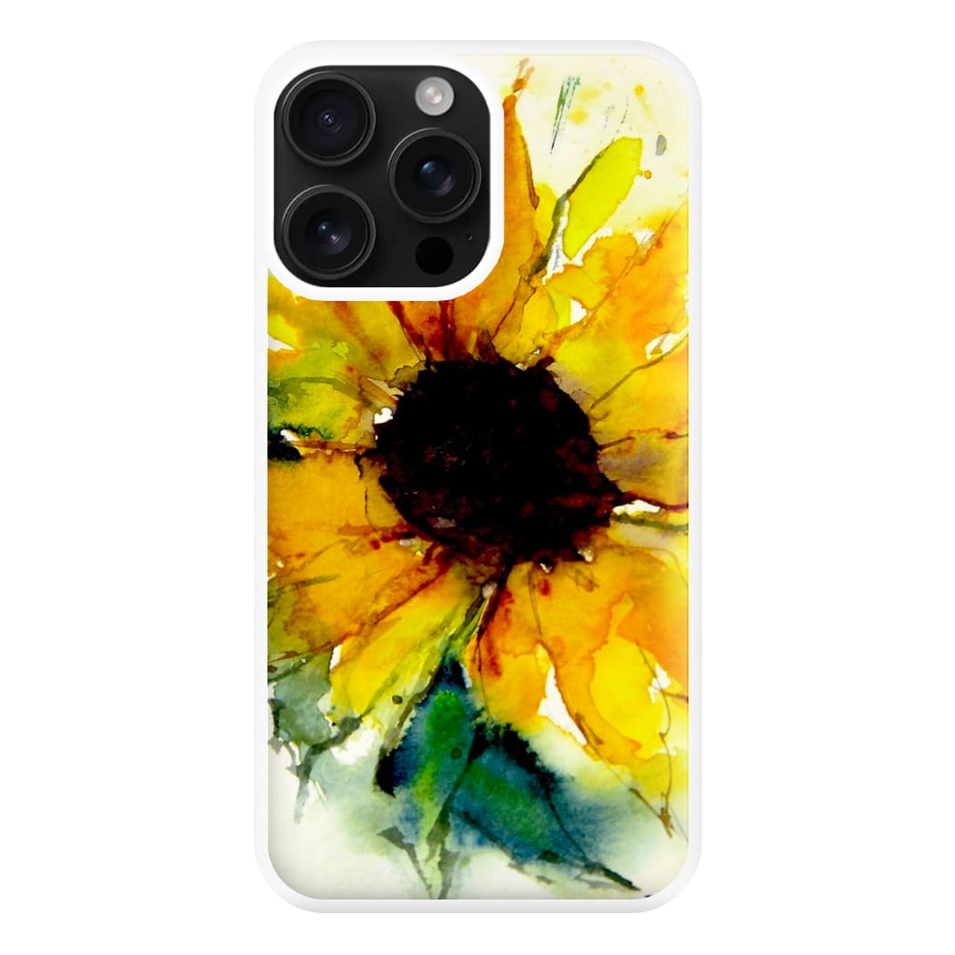 Watercolour Sunflower Phone Case for iPhone 16 Pro Max