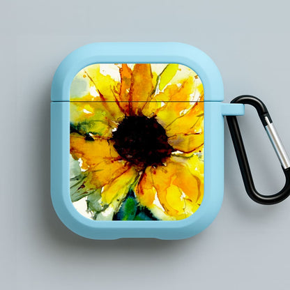 Watercolour Sunflower Blue AirPods Case