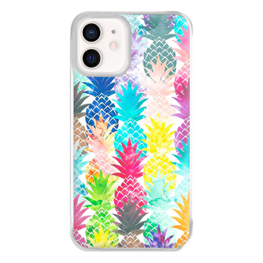 Watercolour Pineapple Pattern Phone Case for iPhone 13 Mini