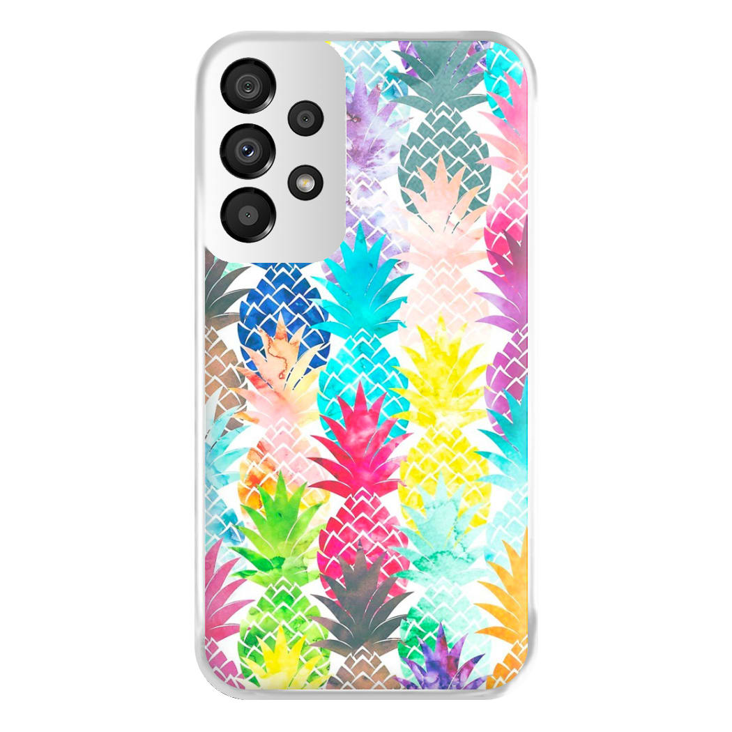 Watercolour Pineapple Pattern Phone Case for Galaxy A33