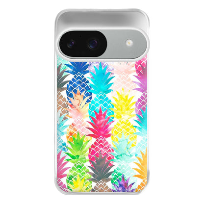 Watercolour Pineapple Pattern Phone Case for Google Pixel 9 / 9 Pro