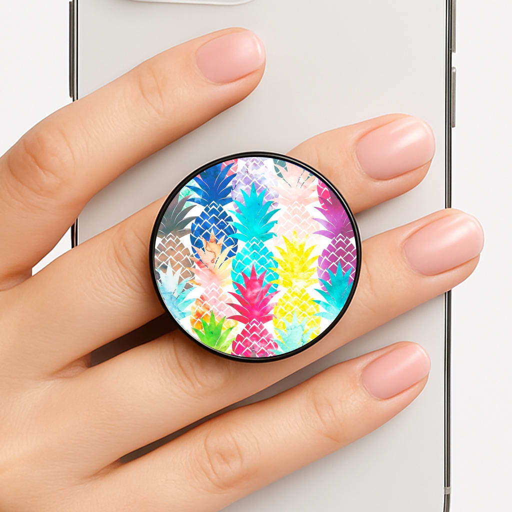 Watercolour Pineapple Pattern Phone Grip