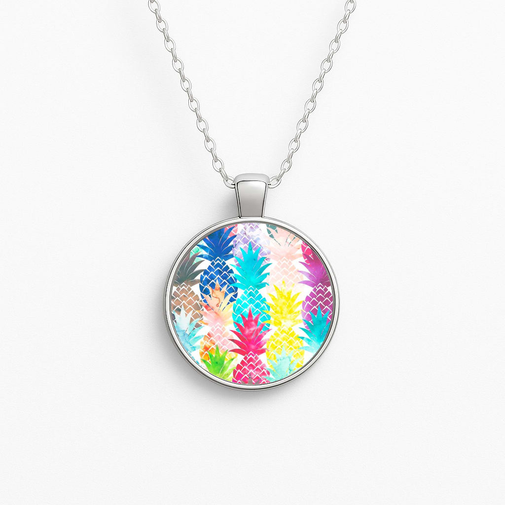 Watercolour Pineapple Pattern Necklace